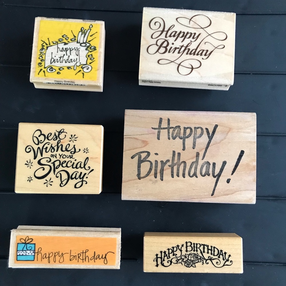 Happy birthday rubber stamps